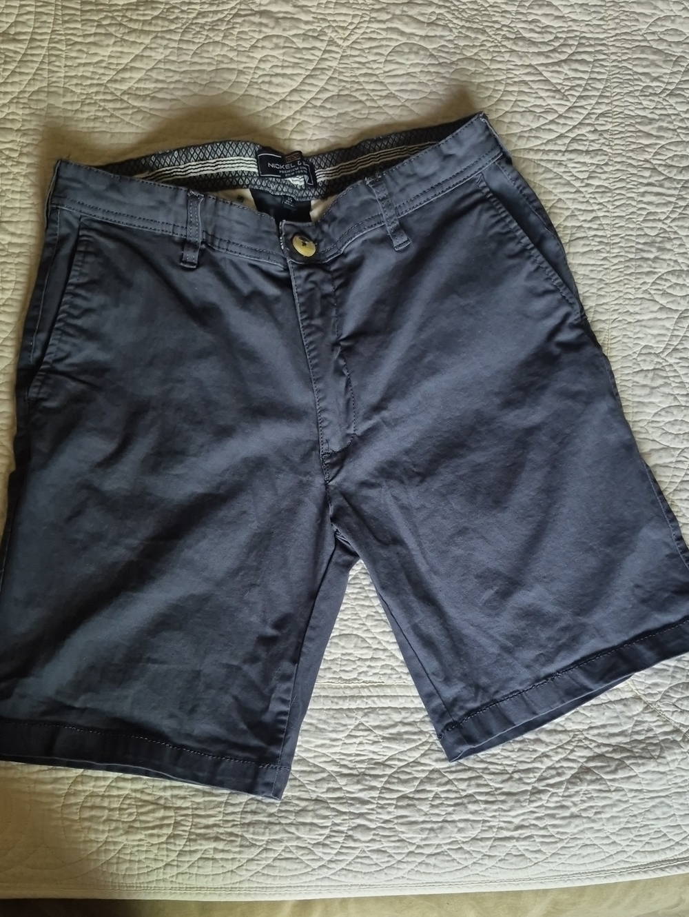 Nickle & Iron Men's Navy Cotton Blend Chino Shorts